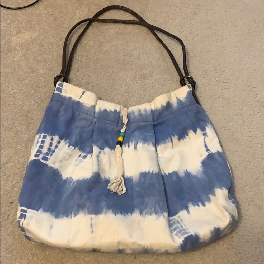 Blue tie dye shoulder bag